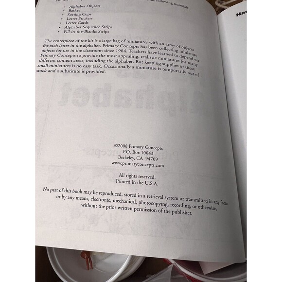 Primary Concepts Hands On Alphabet Set Lot Homeschooling Cards 78 Objects Box - Picture 3 of 12